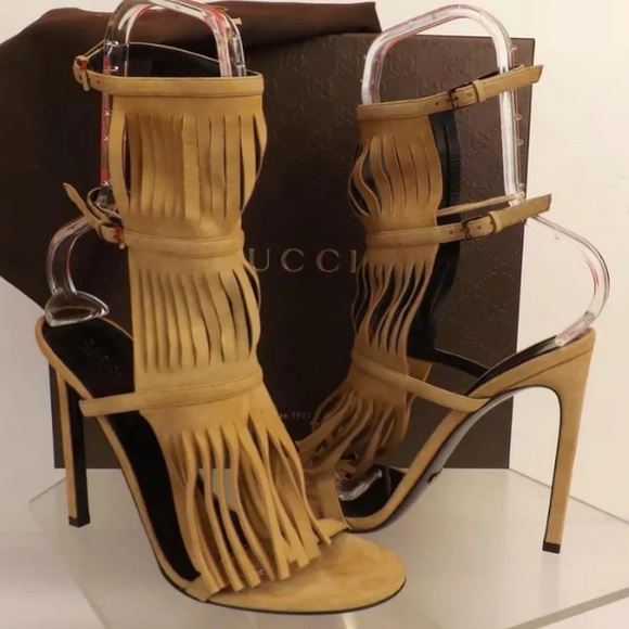 Gucci Fringe Sandal Heel - Picture 2 of 9